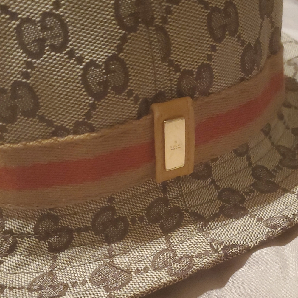 Gucci Beige and Brown Patterned Hat